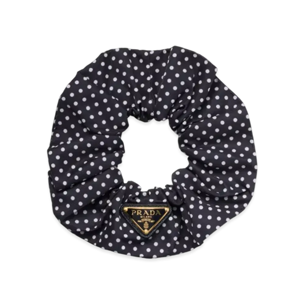 PRADA Printed Re-Nylon Scrunchie "Navy"