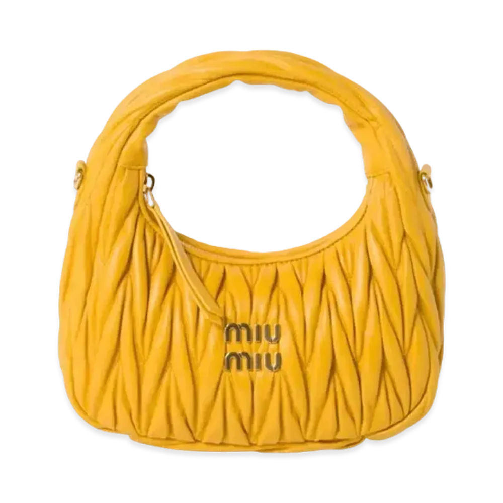 MIUMIU Wander Matelasse Nappa Leather Hobo Bag "Yellow"