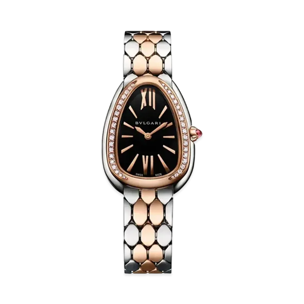 BVLGARI Serpenti Seduttori Watch Diamonds "Pink Gold/Silver/Black"