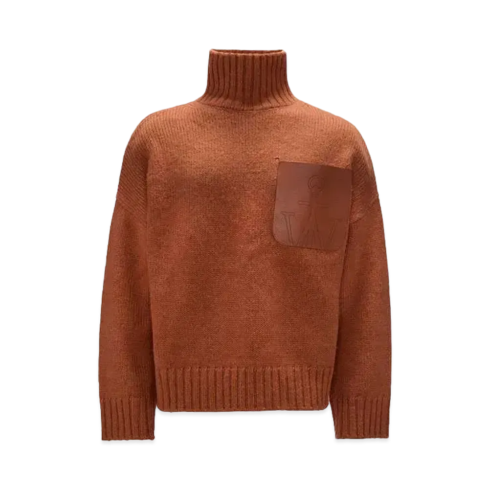 JW ANDERSON Patch Pocket Turtleneck Sweater "Tobacco"