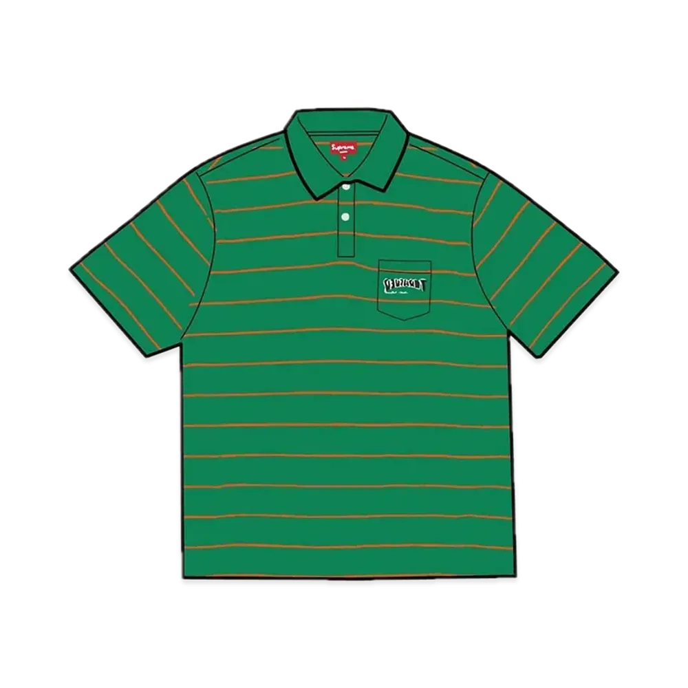 Supreme x THRASHER Stripe Polo "Green"