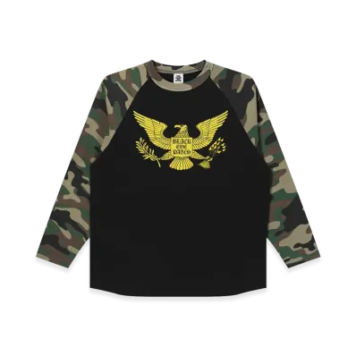 BlackEyePatch Condor Raglan L/S Tee "Black/Woodland Camo"