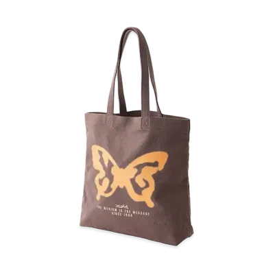 X-Girl Spray Butterfly Print Tote Bag "Brown"