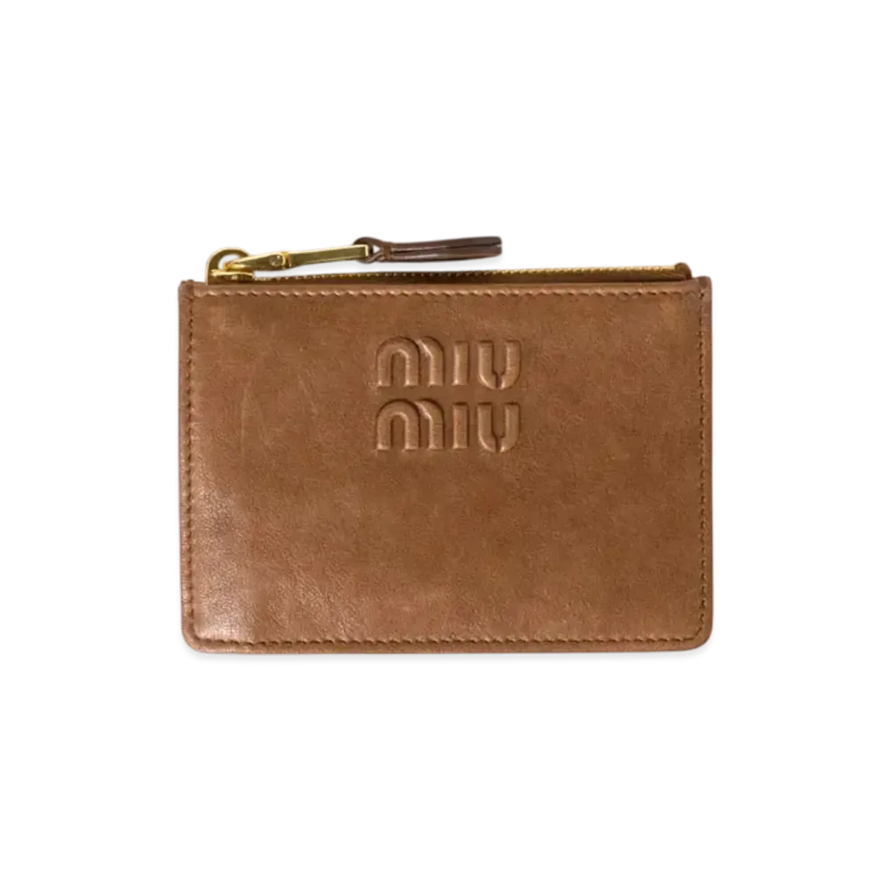 MIUMIU Nappa Leather Card Holder "Brown"