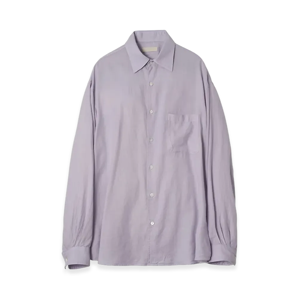 YOKE Garment Dyed Cotton Silk Twill Shirt "Lavendor"