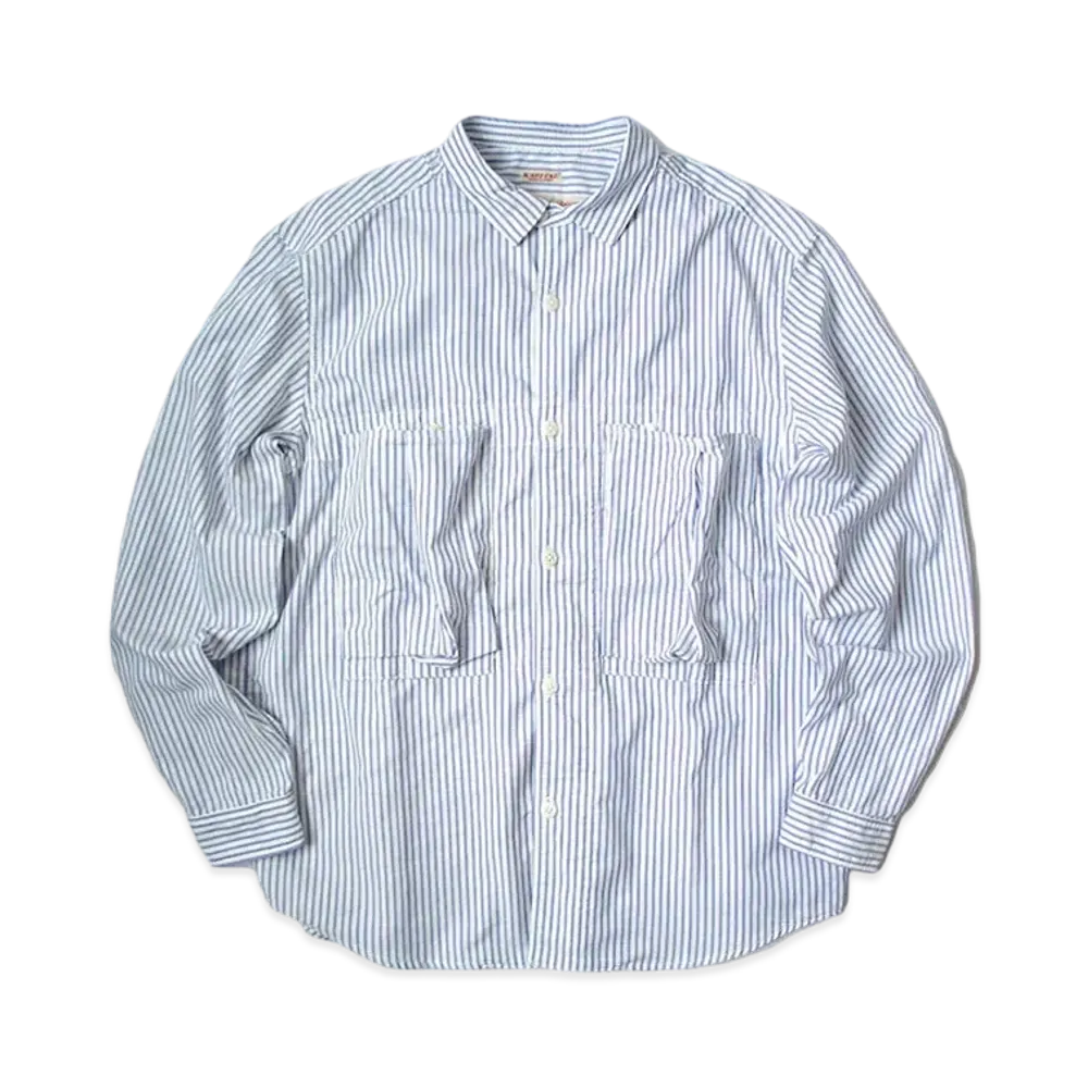 KAPITAL OX STRIPED ANOLAK SHIRT "Blue"