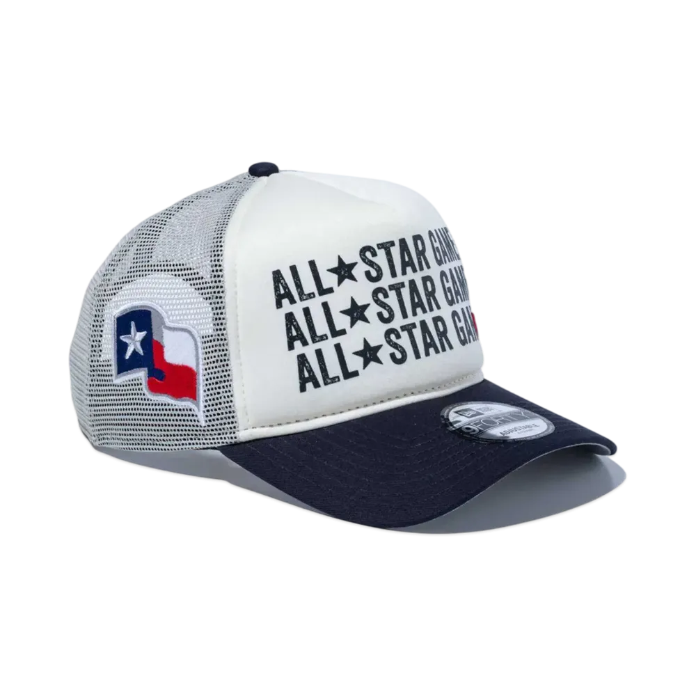 NEW ERA 9Forty A-Frame Tracker 2024 MLB All-star Game Fan Pack Texas Rangers "Chrome White"