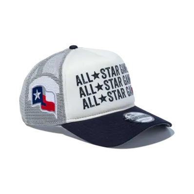 NEW ERA 9Forty A-Frame Tracker 2024 MLB All-star Game Fan Pack Texas Rangers "Chrome White"