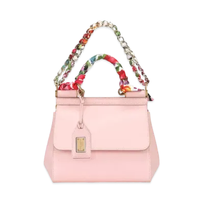 Dolce&Gabbana Sicily Bag Small Dauphine Calfskin Scarf "Pink"