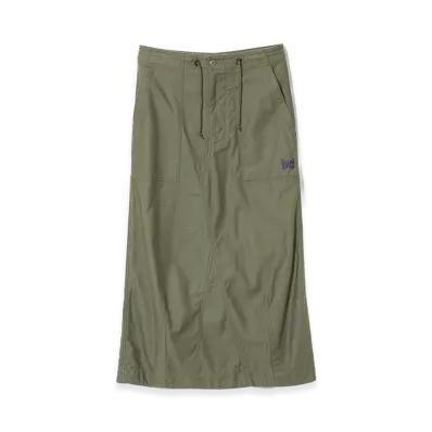 NEEDLES String Fatigue Skirt Reversed Sateen "Olive"