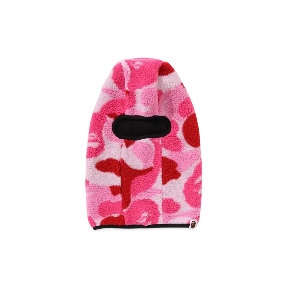 A BATHING APE ABC Camo Boa Fleece Balaclava "Pink"