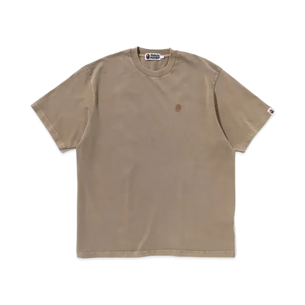 A BATHING APE Ape Head One Point Garment Dyed Relaxed Fit Tee "Beige"
