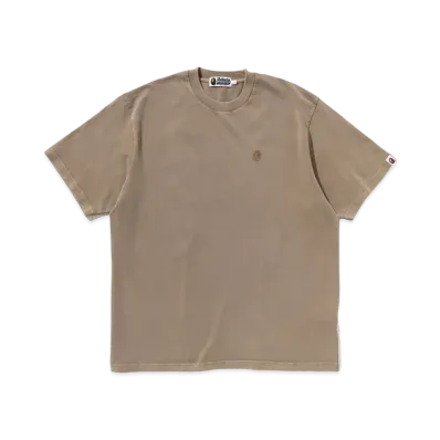 A BATHING APE Ape Head One Point Garment Dyed Relaxed Fit Tee "Beige"