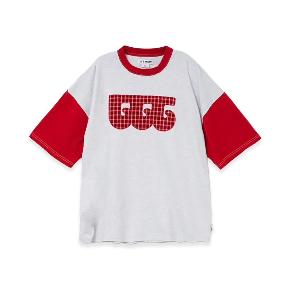 TTTMSW TTT wave logo ringer T-shirt "Grey/Check"