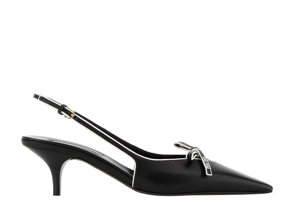 MIU MIU Women's Leather Slingback Pumps "Black"