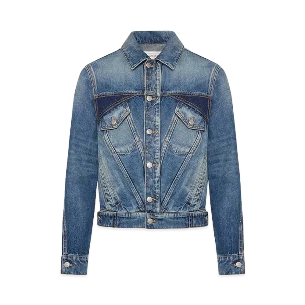 Alexander McQUEEN Twisted Seam Denim Jacket "Washed Blue"