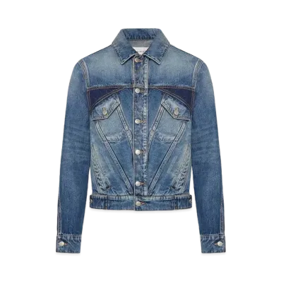 Alexander McQUEEN Twisted Seam Denim Jacket "Washed Blue"