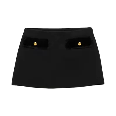 PRADA Women's Natte Miniskirt "Black"