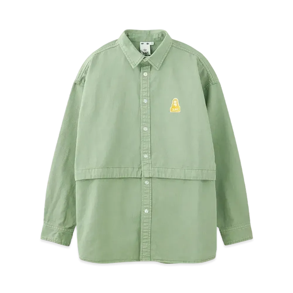 X-Girl Face L/S 2Way Shirt "Olive"