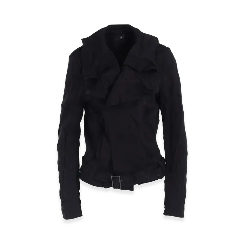 Y's Wrinkle-Effect Moto Jacket "Black"