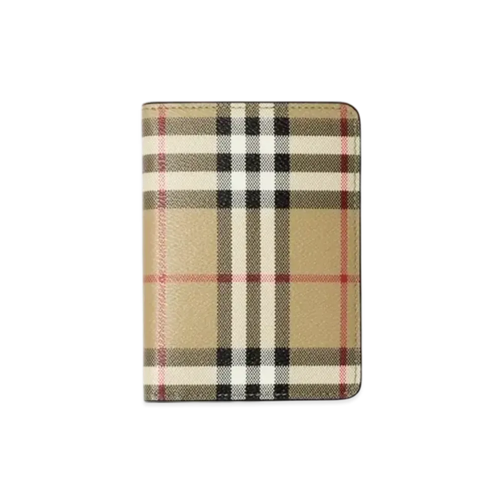 Burberry Check Passport Holder "Archive Beige/Briar Brown"