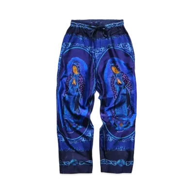 KAPITAL COTTON LAYON VIRGIN MARIA PT EASY PANTS "Purple"