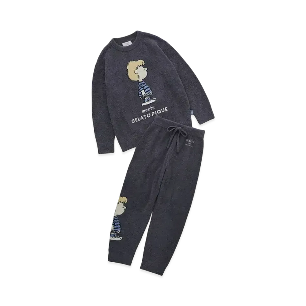 GELATO PIQUE x PEANUTS Baby Moko Jacquard Pullover & Long Pants Set "Navy"