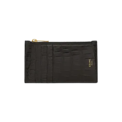 CELINE Zipped Compact Card Holder in Crocodile "Dark Blue"