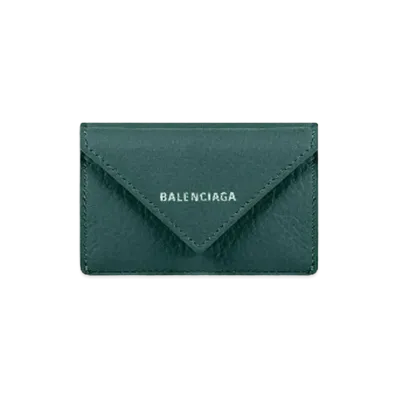 BALENCIAGA Papier Mini Wallet "Dark Green"