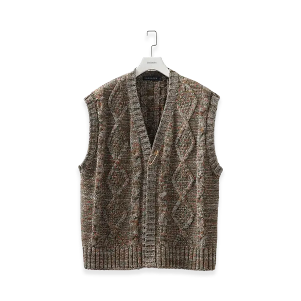 COGNOMEN Colour Aran Knit Vest "Green"