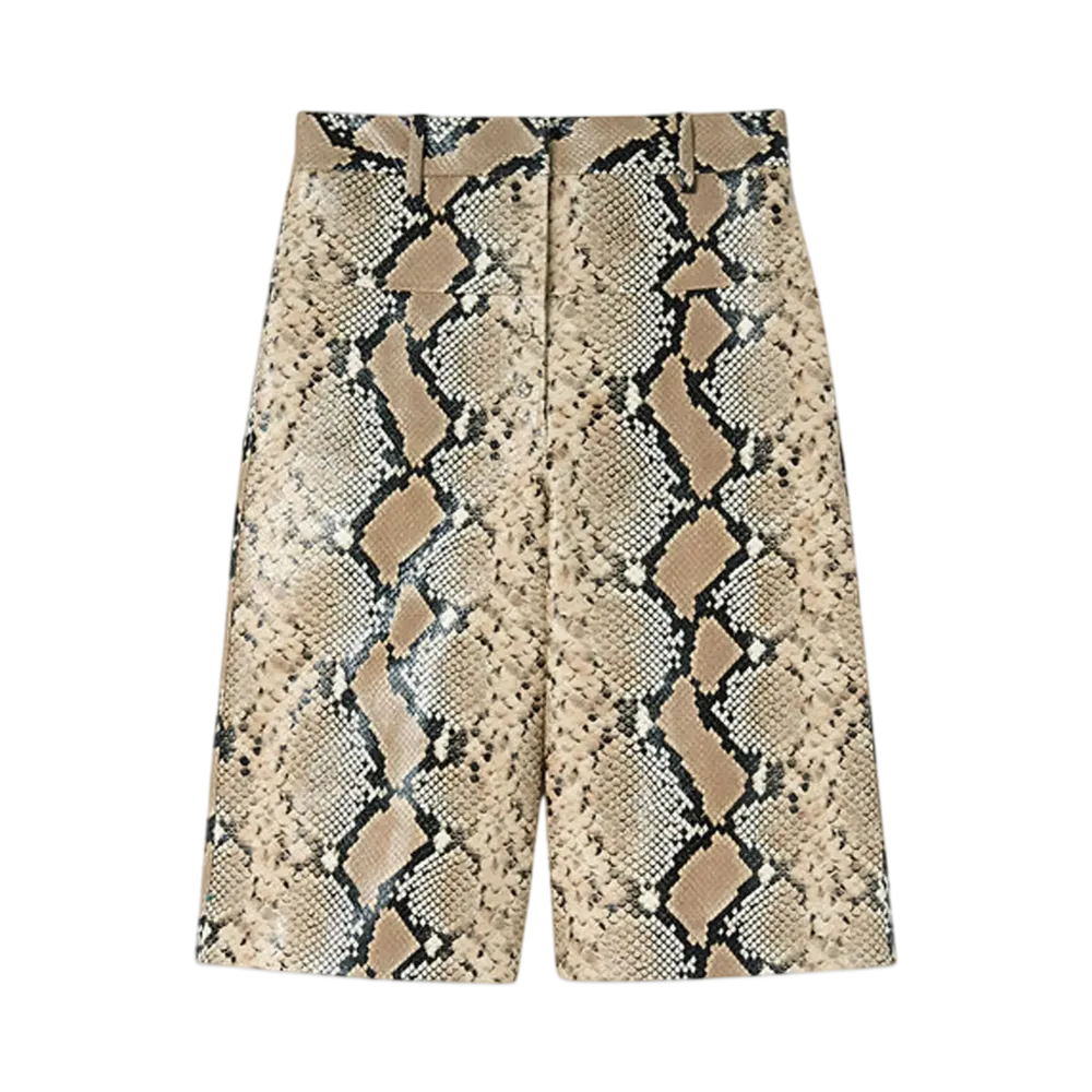 Jil Sander Women's Leather Shorts "Hazelnut Mouline"