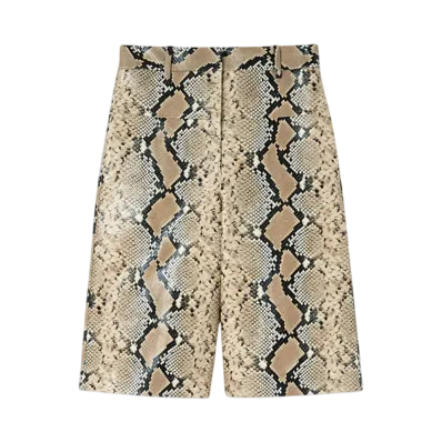 Jil Sander Women's Leather Shorts "Hazelnut Mouline"