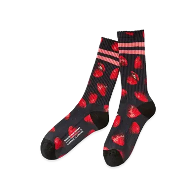 HYSTERIC GLAMOUR x Sanrio characters My Strawberry Pattern Sport Socks "Black"