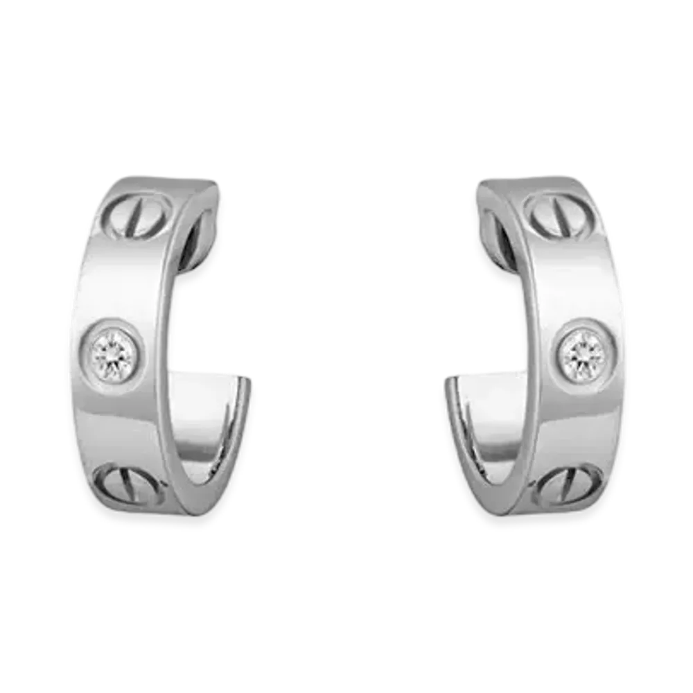 Cartier Love Earrings, 2 Diamonds
