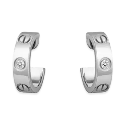Cartier Love Earrings, 2 Diamonds
