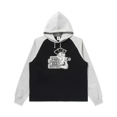 Black Eye Patch OG Pirate 2 Tone Raglan Hoodie "Ash Gray/Black"