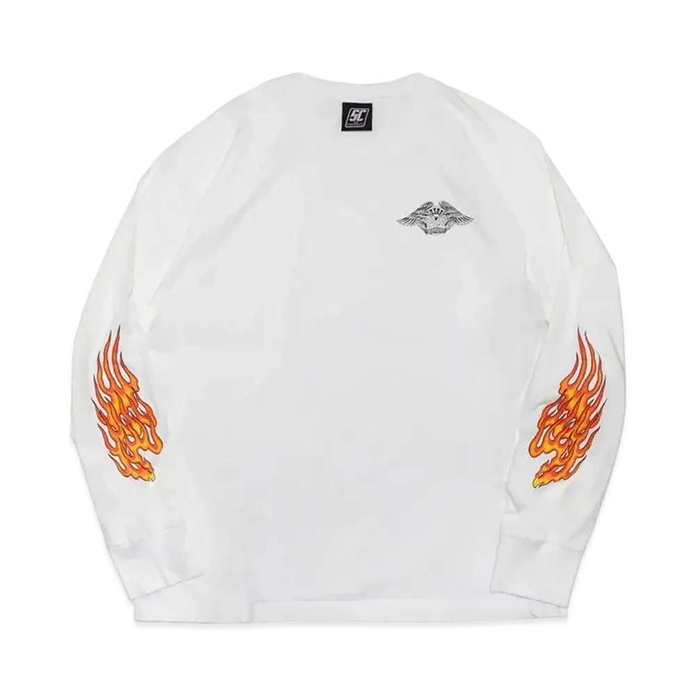 SubCulture Fire Pattern Longsleeve T-Shirt "White"