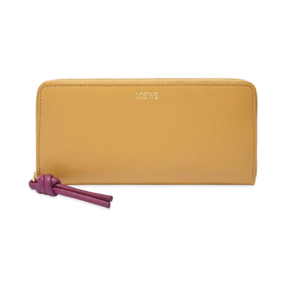 LOEWE Knot Zip Around Wallet "Sahara/Crimson"
