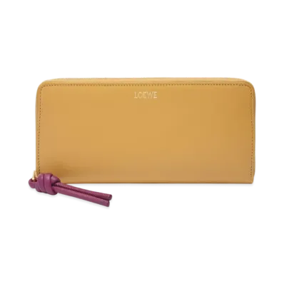 LOEWE Knot Zip Around Wallet "Sahara/Crimson"