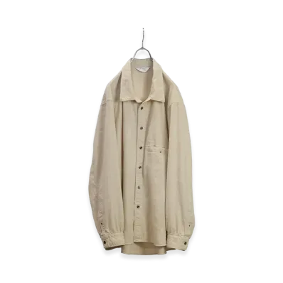 ANCELLM L/S Nep Boxy Shirt "Dark White"