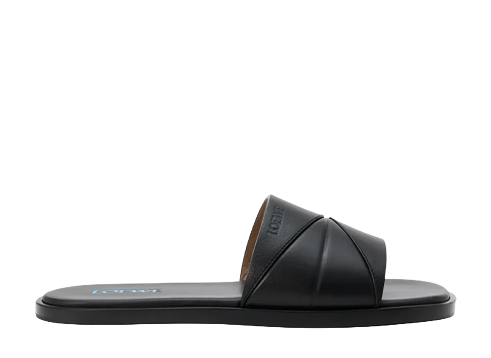 LOEWE Origami Slide  in Soft Calfskin "Black"