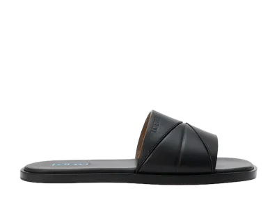 LOEWE Origami Slide in Soft Calfskin "Black"