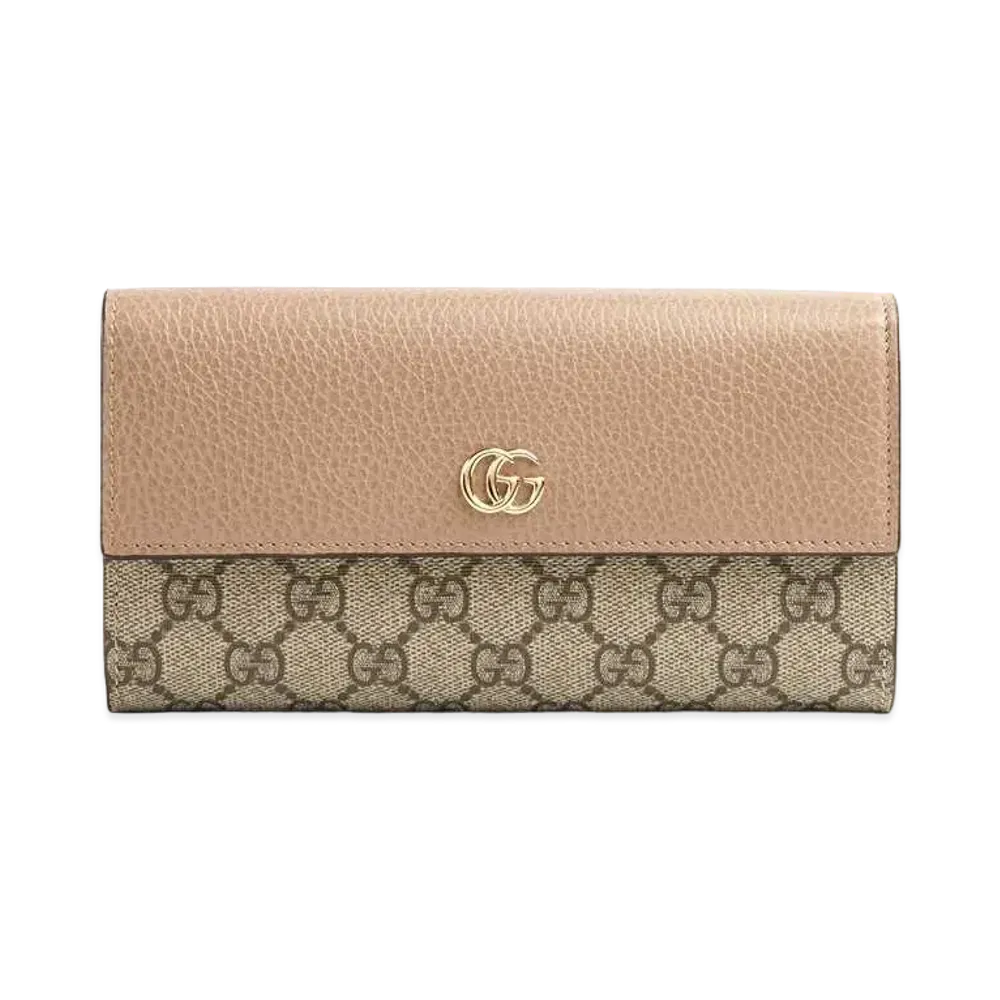 GUCCI GG Marmont Leather Continental Wallet "Dusty Pink"