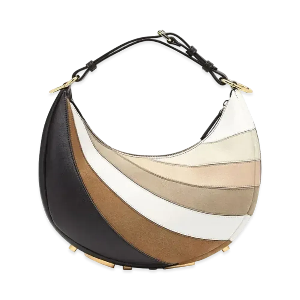 FENDI Fendigraphy Small Leather Bag & Brown Inlay "Brown"
