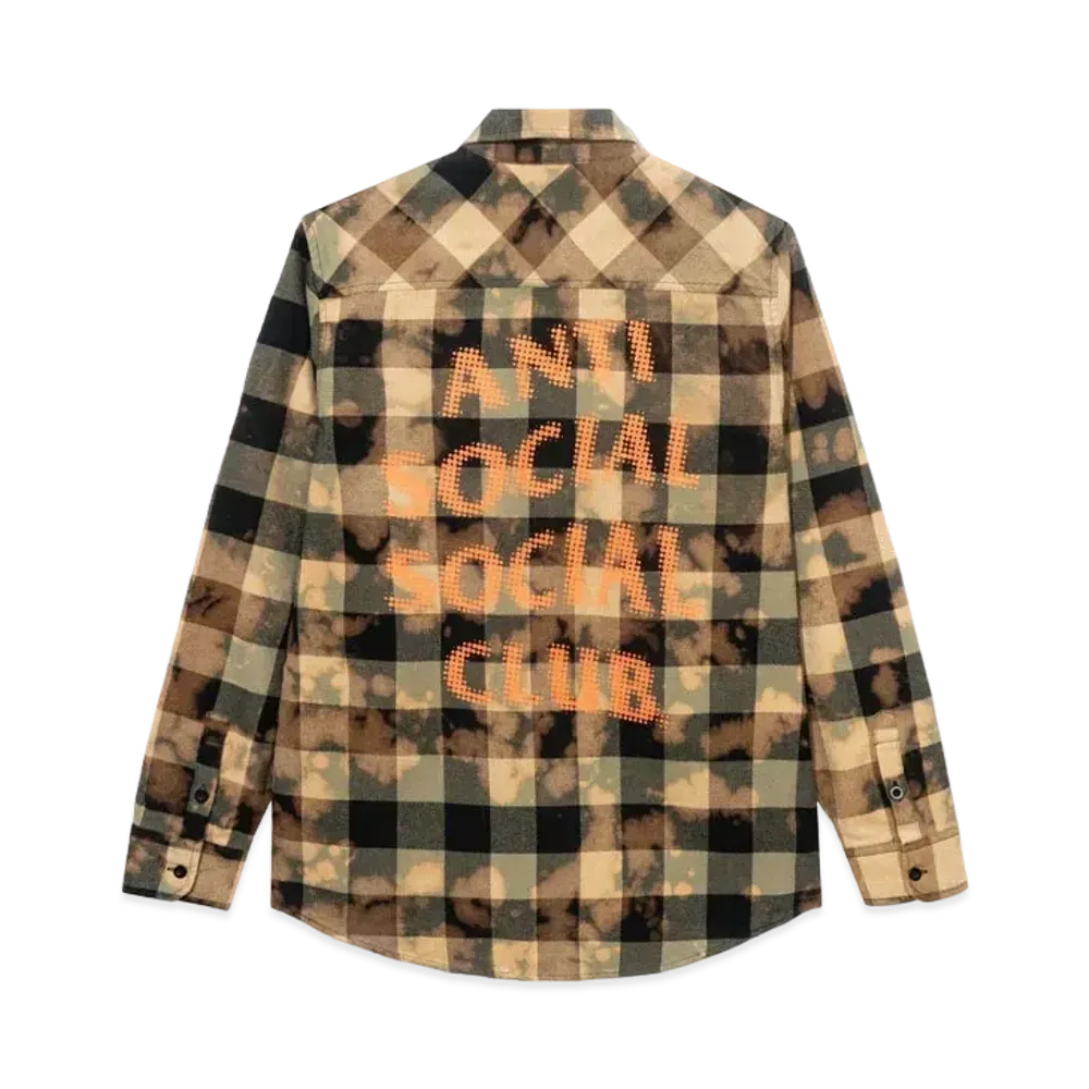 ANTI SOCIAL SOCIAL CLUB SS22 Dialtone Tie Dye Flannel "Olive"