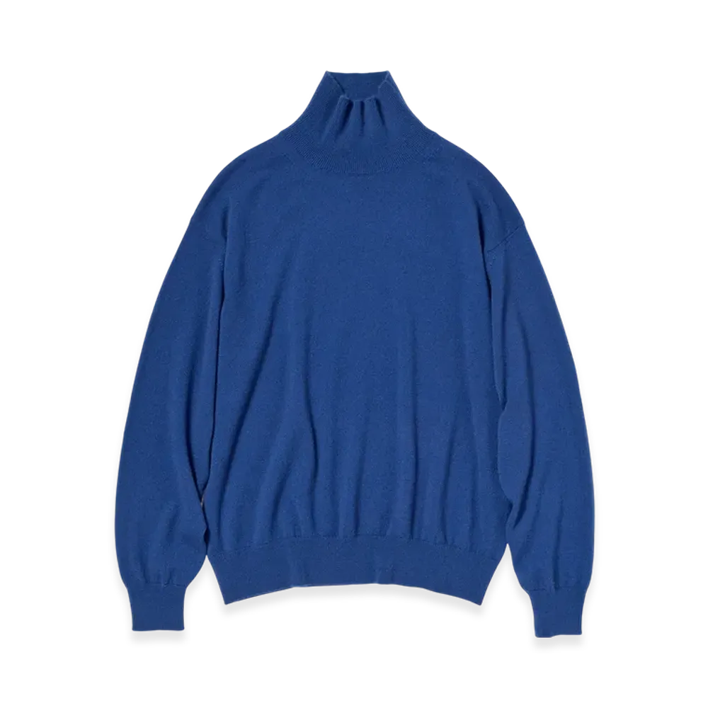 AURALEE Baby Cashmere Knit Turtle "Royal Blue"