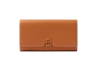 Burberry Grainy Leather TB Monogram Long Wallet "Brown"