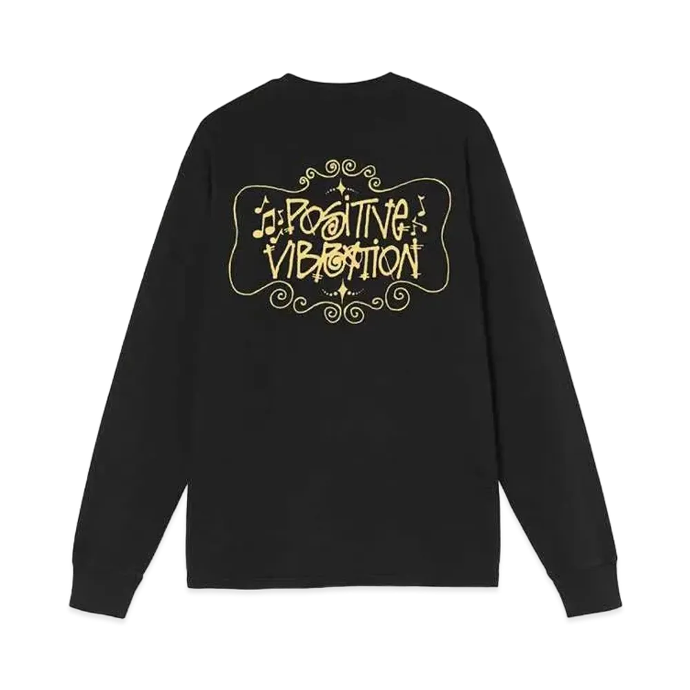 Stussy POSITIVE VIBRATION PIGMENT DYED LS TEE "Black"