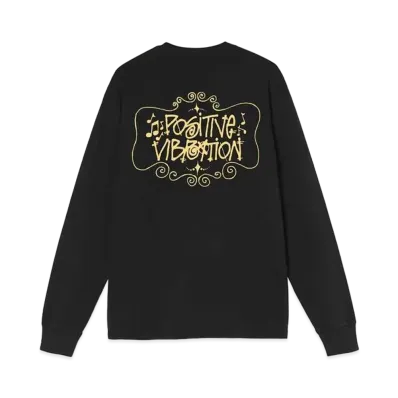 Stussy POSITIVE VIBRATION PIGMENT DYED LS TEE "Black"