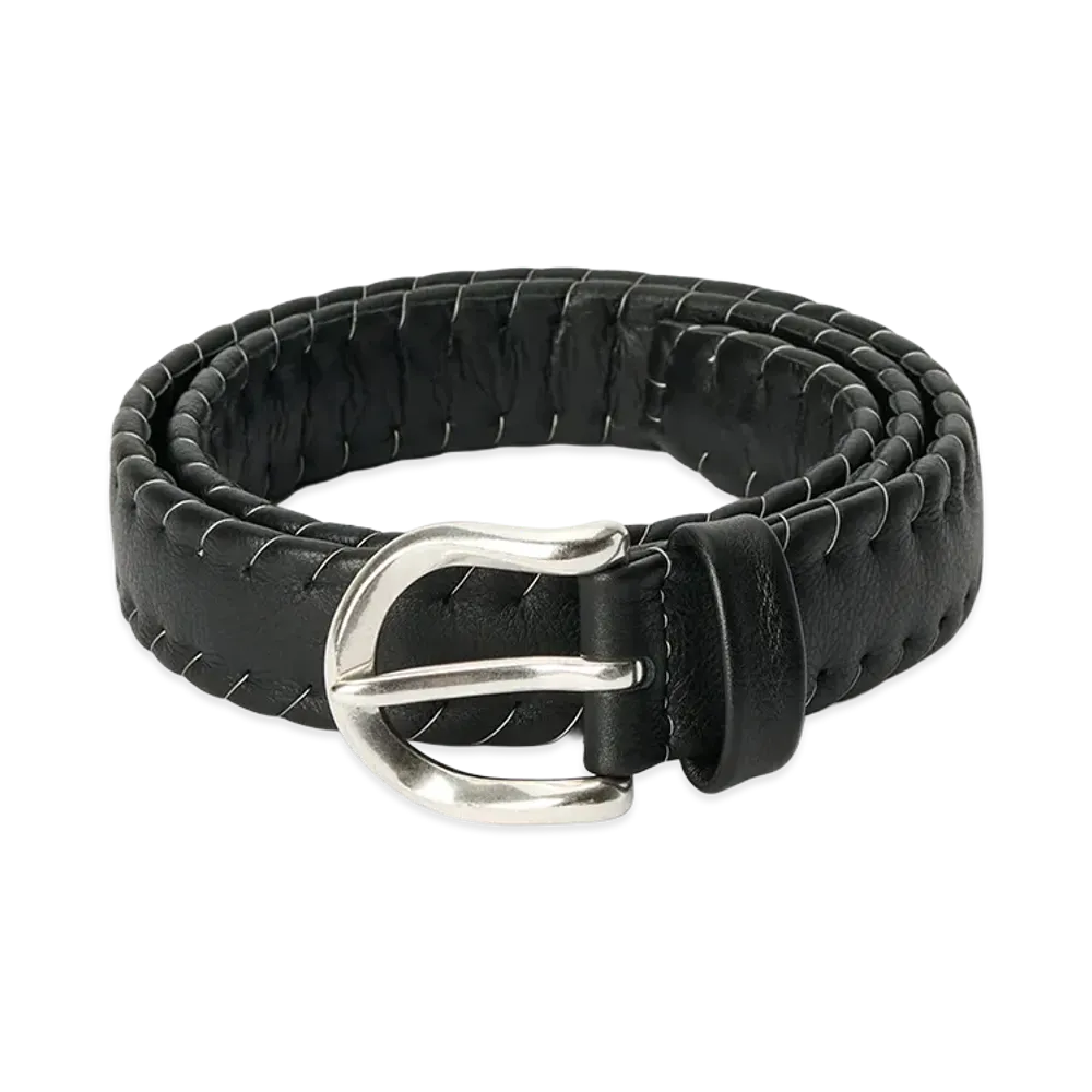 OUR LEGACY Suture Belt "Soft Black Squishy Bullhide"